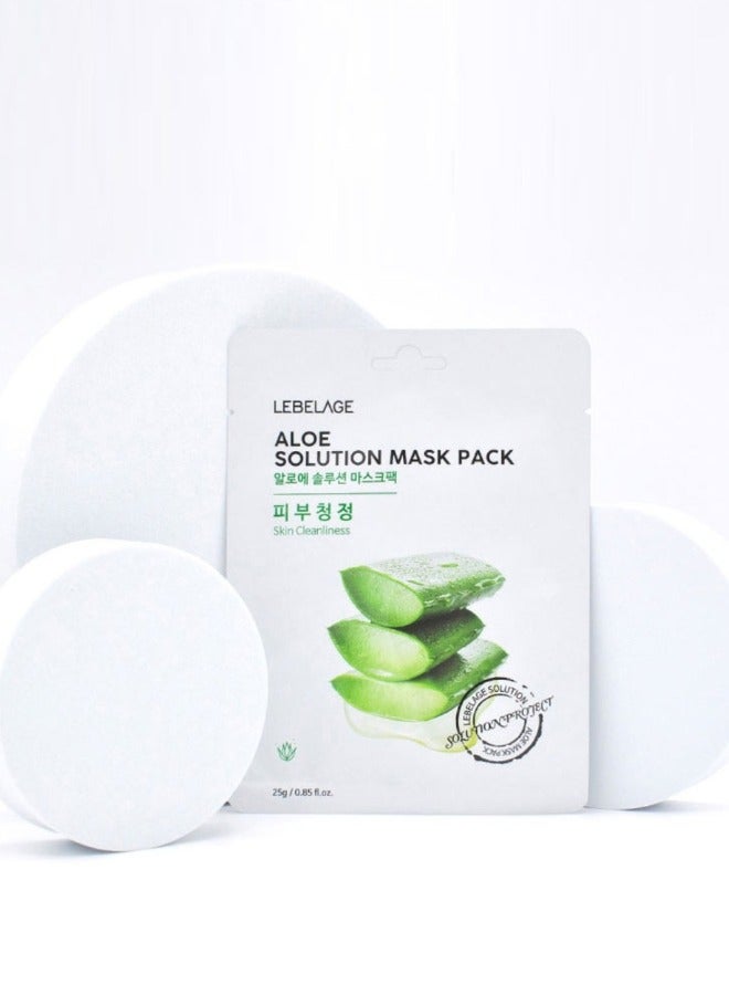 ليبلاج مجموعة قناع ALOE SOLUTION (عبوة مكونة من 10 أقنعة فردية) | العناية بالبشرة المصنوعة في كوريا - Image 4