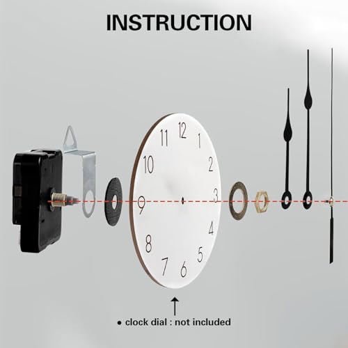 Aloneaka 2 Pieces Silent Clock Movement Mechanism Long and Short Shaft with 6 Different Pairs of Hands DIY Clock Repair Parts Motor Replacemen - Image 3