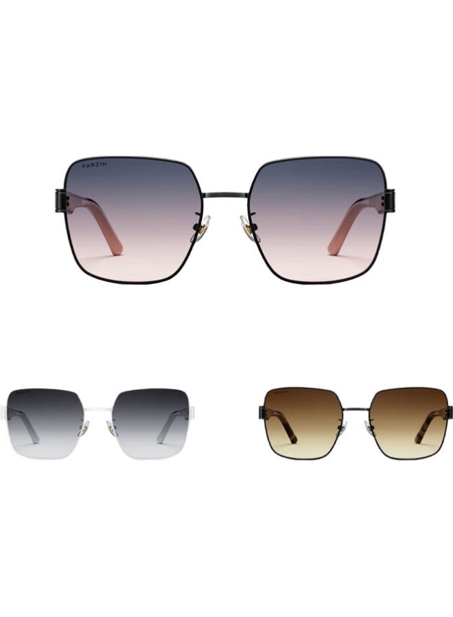 PARZIN Women'S Fashion Gradient Square Frame Sunglasses Sunscreen Driving Sunglasses 91688 - Image 1