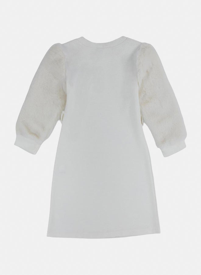 زودياك فستان صوف للبنات – بأكمام فرو صناعي - Image 2