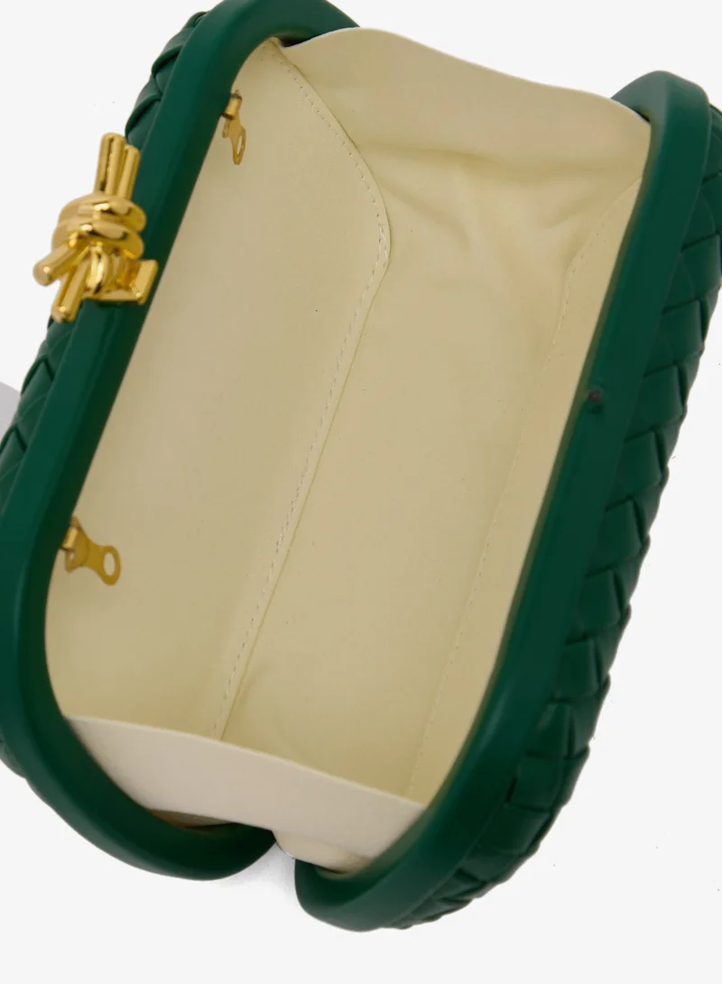 Namshi x Emerald Woven Textured Gold Accent Detailed Clutches for Women | Best Price UAE