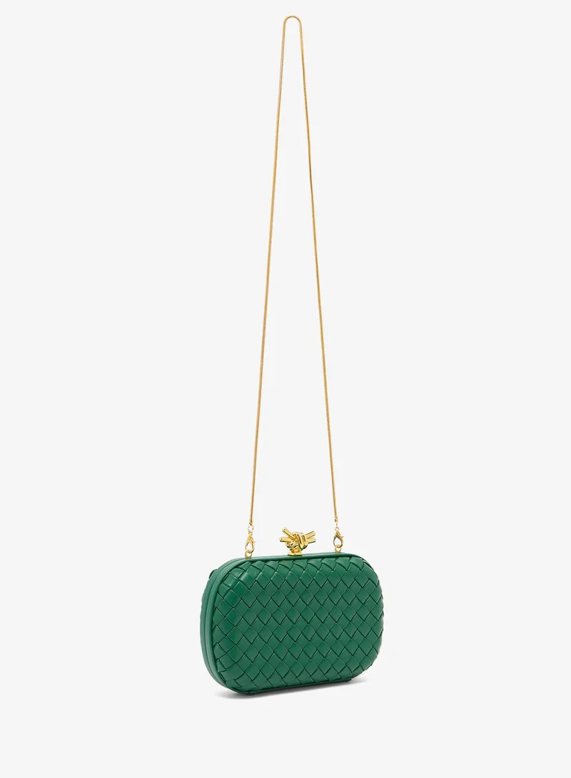 Namshi x Emerald Woven Textured Gold Accent Detailed Clutches for Women | Best Price UAE