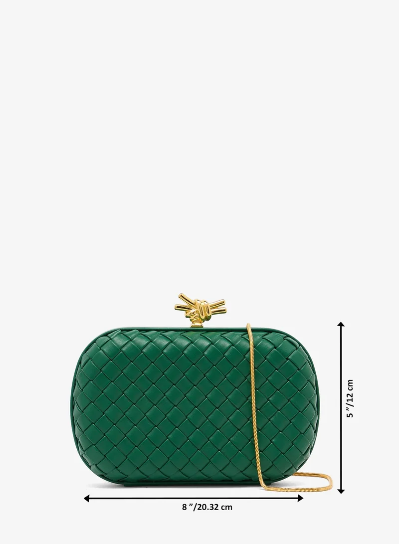 Namshi x Emerald Woven Textured Gold Accent Detailed Clutches for Women | Best Price UAE