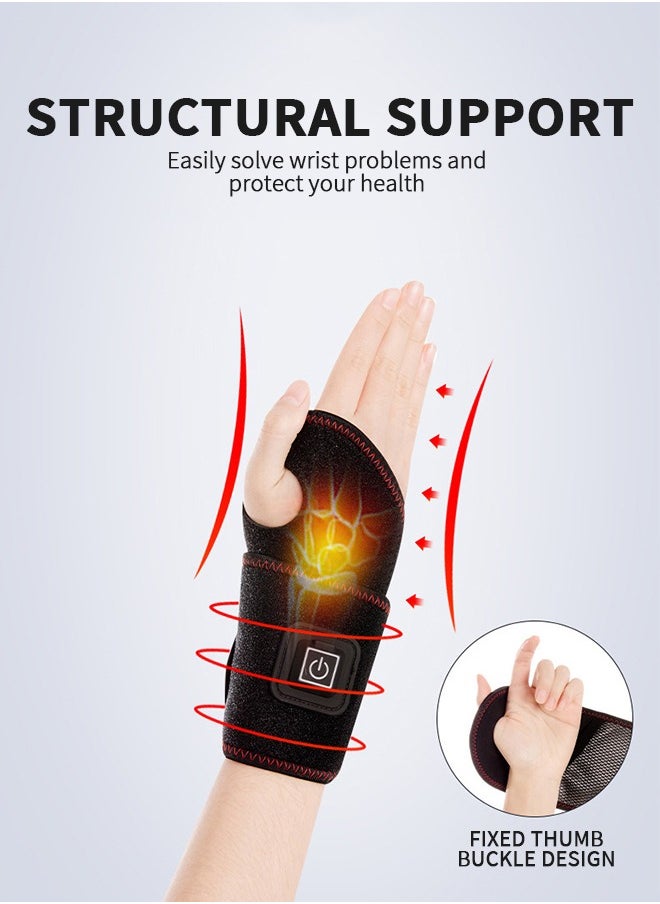 GROIC Heated Wrist Guards,Heat Wrist Wrap, Electric Heated Brace, 3 Temperature Levels with One Button Control, Heated Pad Hand Support for Carpal Tunnel, Arthritis, Tendonitis, Bruises & amp,Sprains  - Image 3