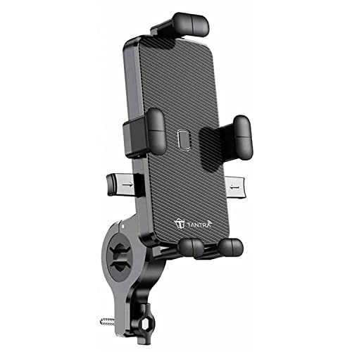 TANTRA S15A Mobile Holder for Bikes One Touch Technology Bike Mobile Holder for Maps and GPS Navigation, 360° Rotation, Firm Griping, Anti Shake Phone Holder (Handlebar Mount) - Image 1