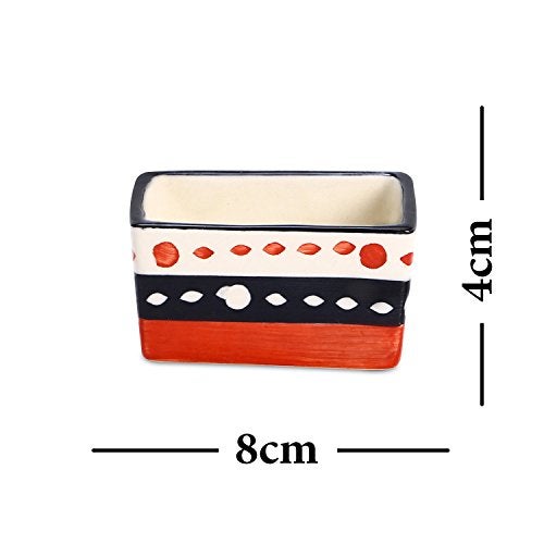 Caffeine Ceramic Handmade Red & Black Dotted Dip & Sauce (Set of 4, 40 ml) - Image 4