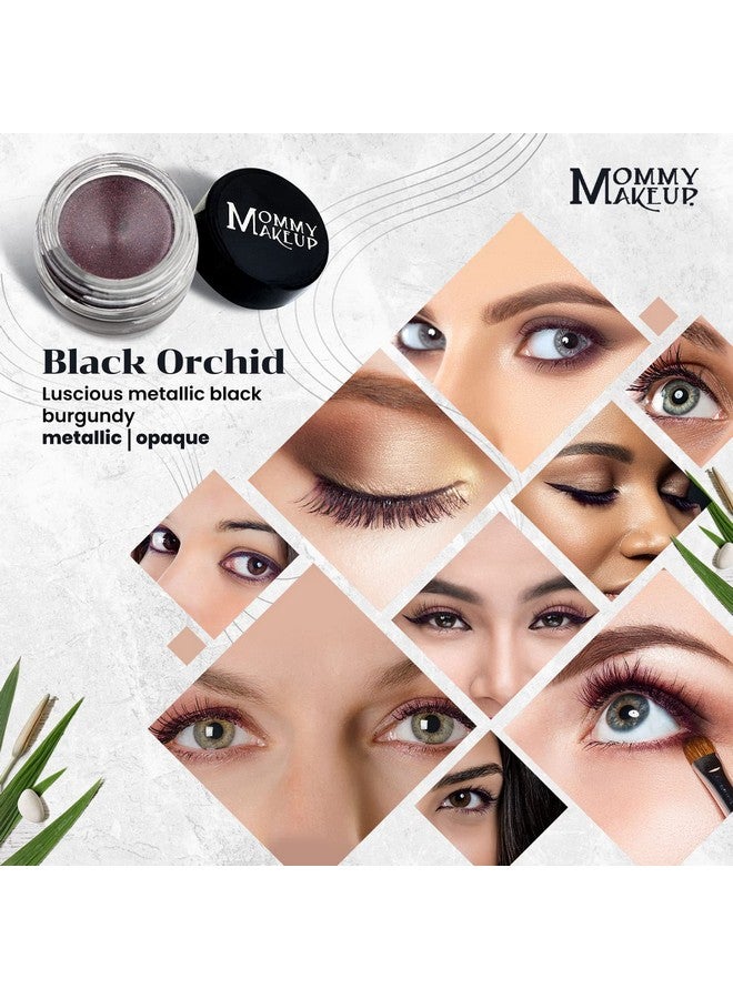 Waterproof Gel Eyeliner Pot In Black Orchid (Luscious Metallic Black Burgundy) Long Wear Cream Eye Liner Stay Put Semipermanent Gel Eyeliner
