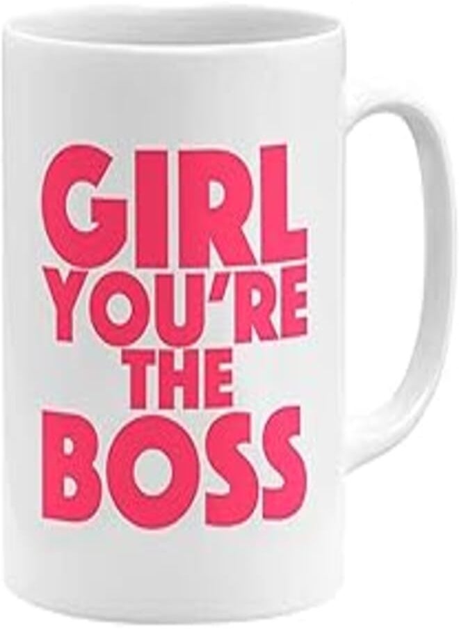RYN - RYN PRINTED DESIGN Girl You Are The Boss Coffee Mug White 11x14centimeter - Image 1