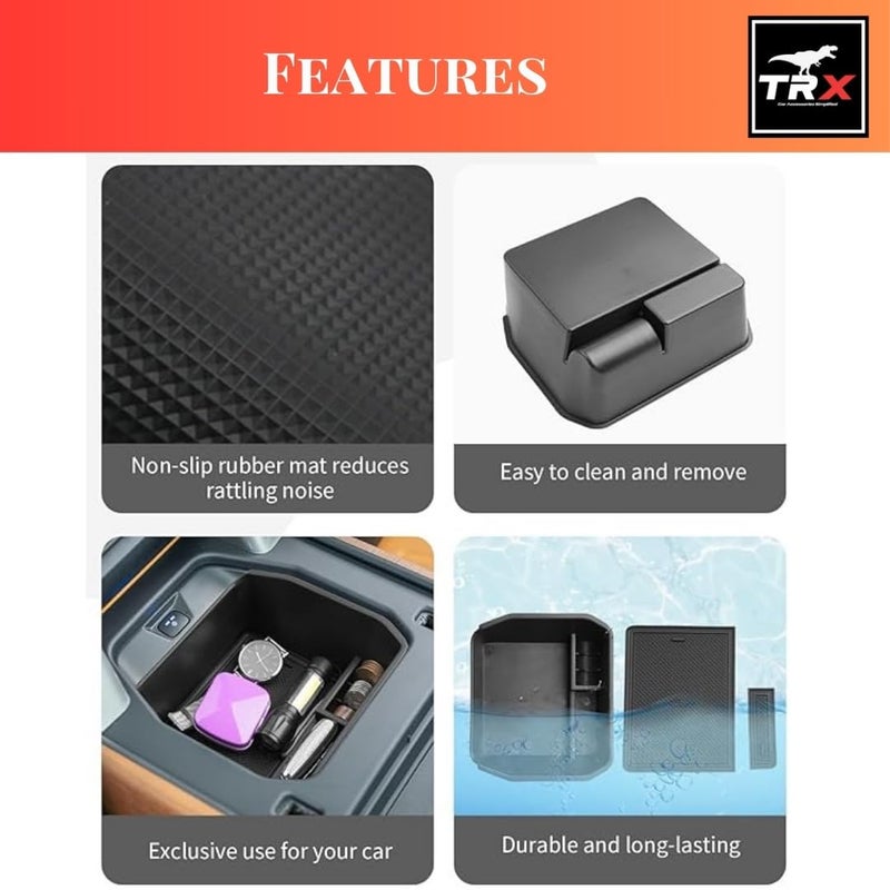  تي ار اكس اوتو منظم مسند الذراع المركزي TRX AUTO لسيارة لاند روفر ديفندر 2018 2019 2020 2023 2024 | ملحقات لاند روفر ديفندر | صينية صندوق تخزين - Image 3