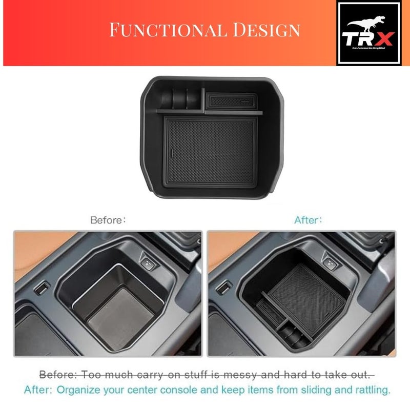  تي ار اكس اوتو منظم مسند الذراع المركزي TRX AUTO لسيارة لاند روفر ديفندر 2018 2019 2020 2023 2024 | ملحقات لاند روفر ديفندر | صينية صندوق تخزين - Image 2