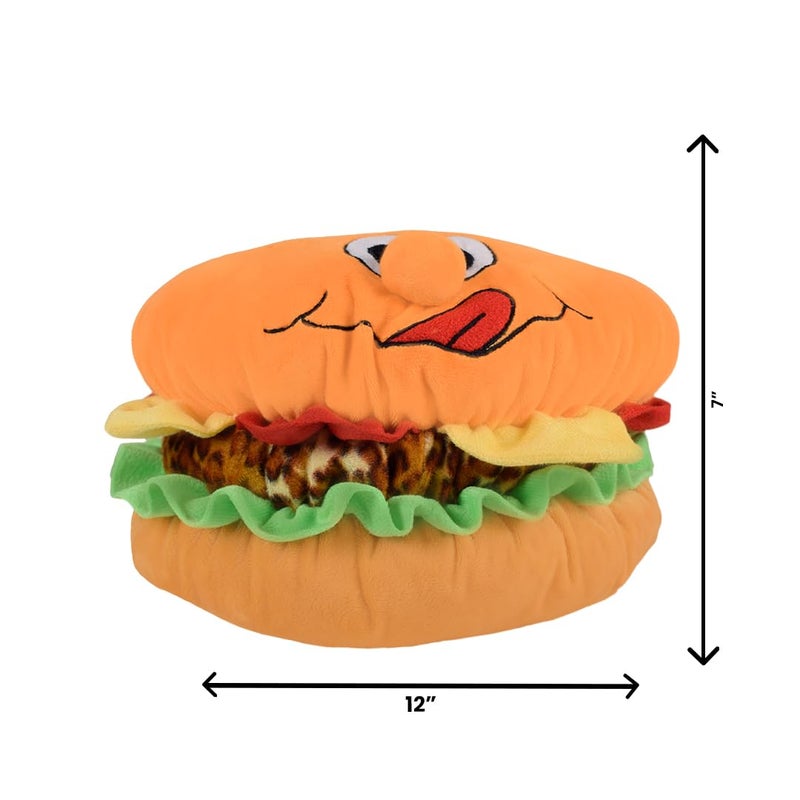Ultra 12 inch Hamburger Shaped Cushion Fully Stuffed Soft Plush Toy for Kids in Multi | Animal Toy Birthday | Anniversary | Christmas | Diwali | Home Decor - Image 2