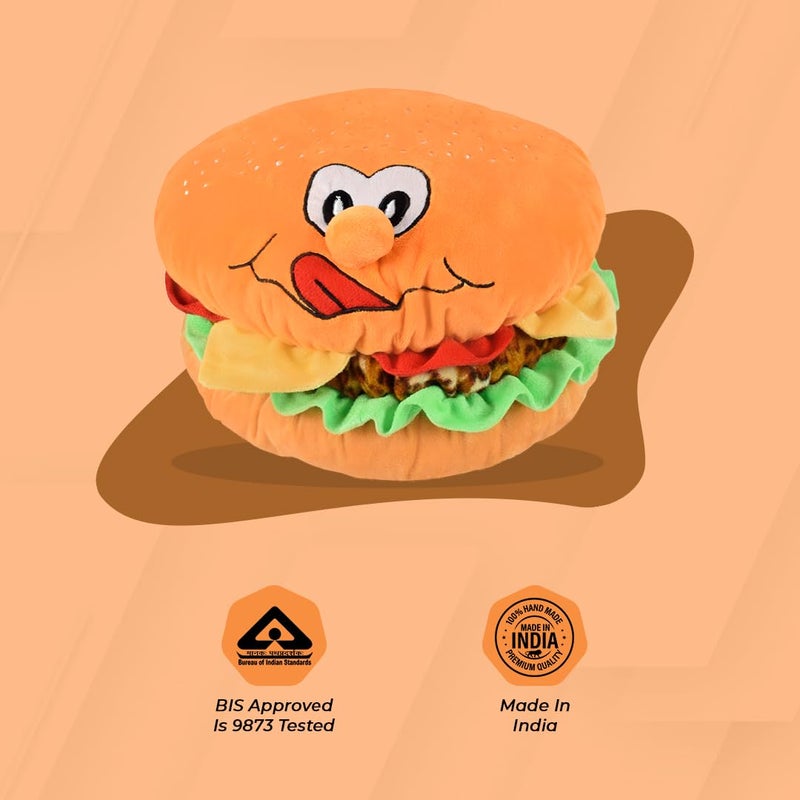 Ultra 12 inch Hamburger Shaped Cushion Fully Stuffed Soft Plush Toy for Kids in Multi | Animal Toy Birthday | Anniversary | Christmas | Diwali | Home Decor - Image 5