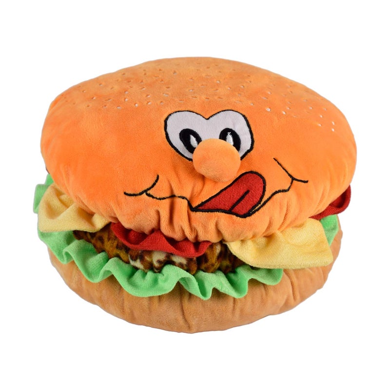 Ultra 12 inch Hamburger Shaped Cushion Fully Stuffed Soft Plush Toy for Kids in Multi | Animal Toy Birthday | Anniversary | Christmas | Diwali | Home Decor - Image 1