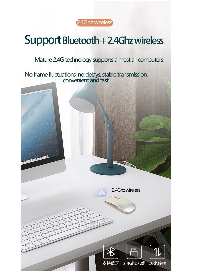 GULFLINK - Ultra-Thin Smart Voice Translator 5 Key 2.4G Rechargeable DPI Adjust Bluetooth Wireless Mini Mouse Gaming - Image 1