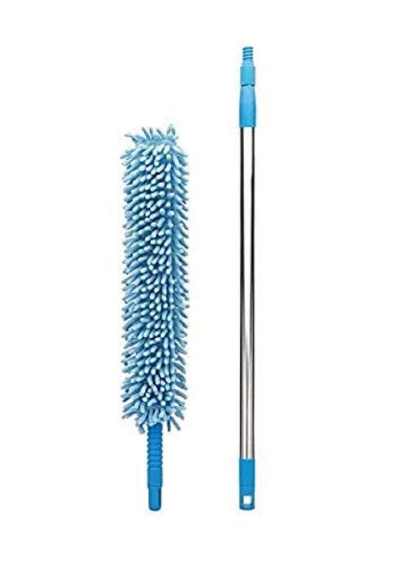 AKRIZA Stainless Steel Fan Duster with Extended Rod for Home Cleaning Multicolor