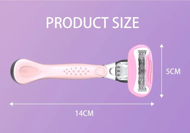 Bluejw Women Safety Razor Pink Handle Stainless Steel Blade for Sensitive Skin Bikini Line Shaving Reusable Manual Body Grooming Tool - Image 5