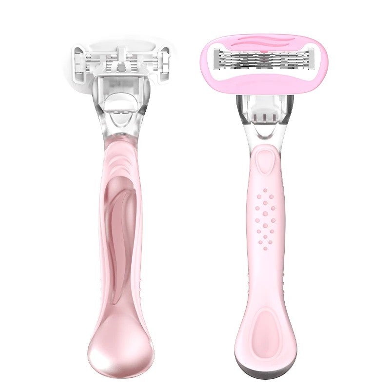 Bluejw Women Safety Razor Pink Handle Stainless Steel Blade for Sensitive Skin Bikini Line Shaving Reusable Manual Body Grooming Tool - Image 1