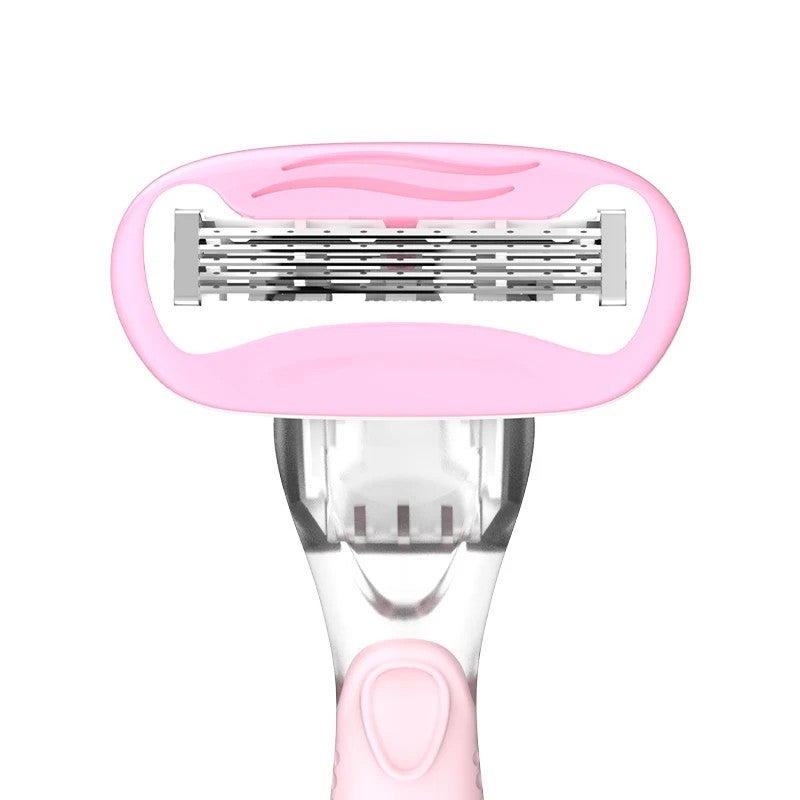 Bluejw Women Safety Razor Pink Handle Stainless Steel Blade for Sensitive Skin Bikini Line Shaving Reusable Manual Body Grooming Tool - Image 2