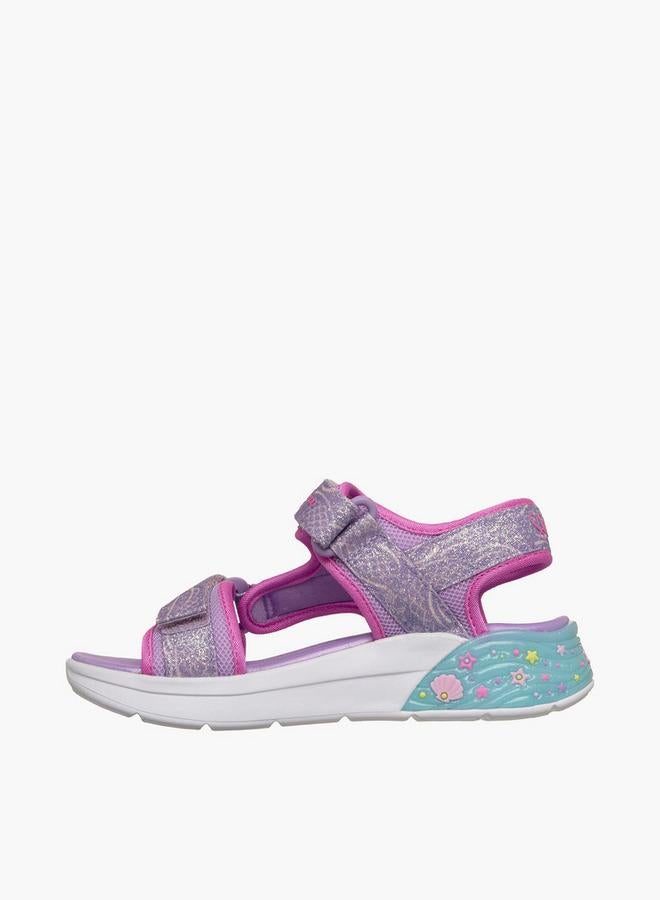 SKECHERS Girls Mermaid Dreams Hook & Loop Flat School Sandals - Image 4
