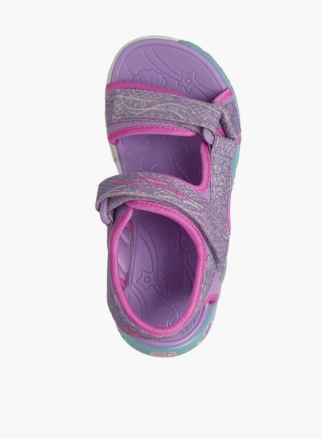 SKECHERS Girls Mermaid Dreams Hook & Loop Flat School Sandals - Image 2
