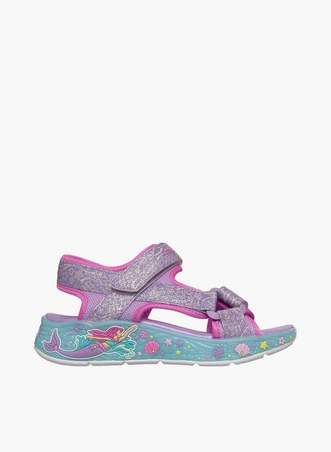 SKECHERS Girls Mermaid Dreams Hook & Loop Flat School Sandals - Image 3