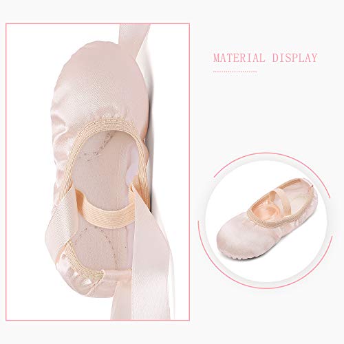 Stelle Ballet Shoes for Girls Satin/Ribbons Ballet Slippers Dance Shoes(Toddler/Little/Big Kids)(Ballet Pink,11ML) - Image 4