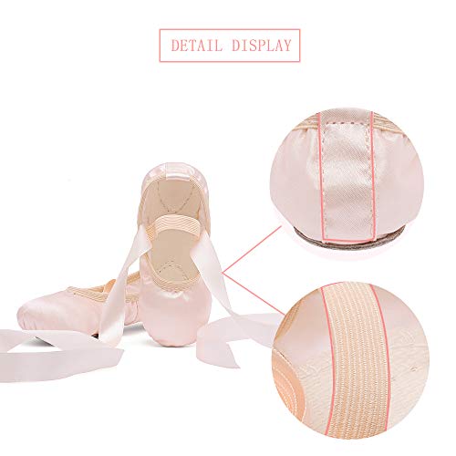 Stelle Ballet Shoes for Girls Satin/Ribbons Ballet Slippers Dance Shoes(Toddler/Little/Big Kids)(Ballet Pink,11ML) - Image 5