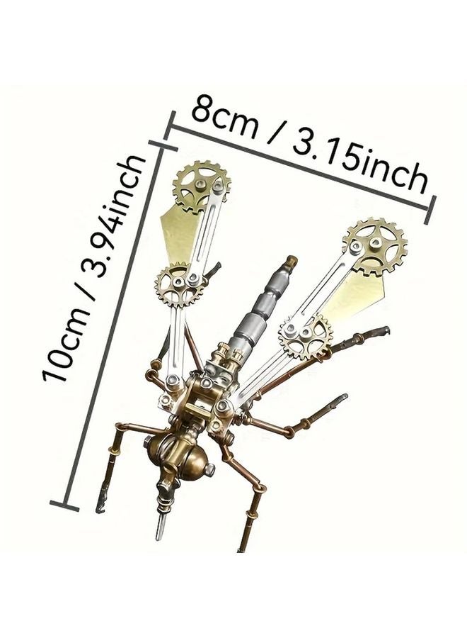 Brass Alloy Metal Steampunk Mechanical Mosquito Insect Assembly Model DIY Puzzle Toy Christmas Birthday Gift - Image 3