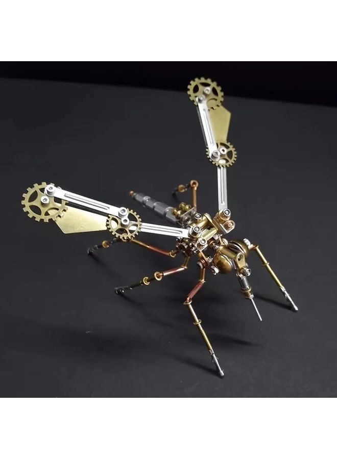 Brass Alloy Metal Steampunk Mechanical Mosquito Insect Assembly Model DIY Puzzle Toy Christmas Birthday Gift - Image 4