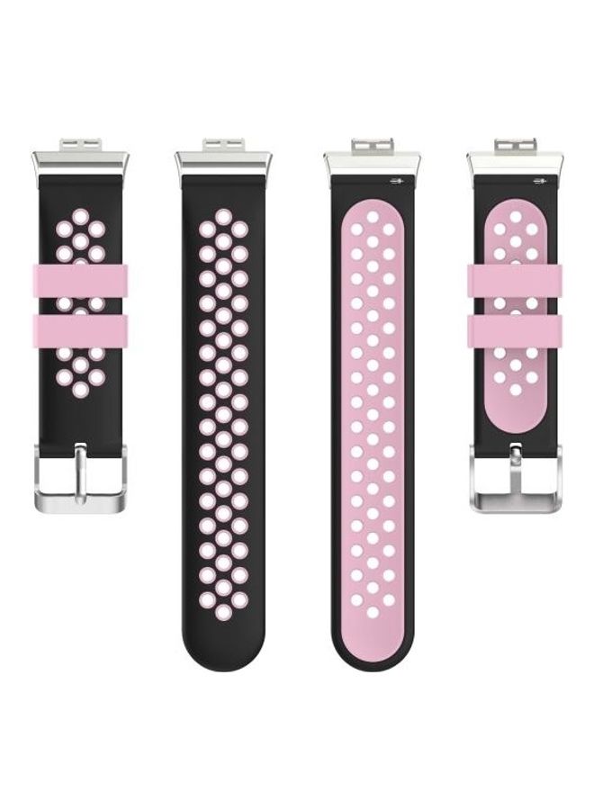 NIBEMINENT Silicone Replacement Watchband For Huawei Watch Fit Black/Pink - Image 3