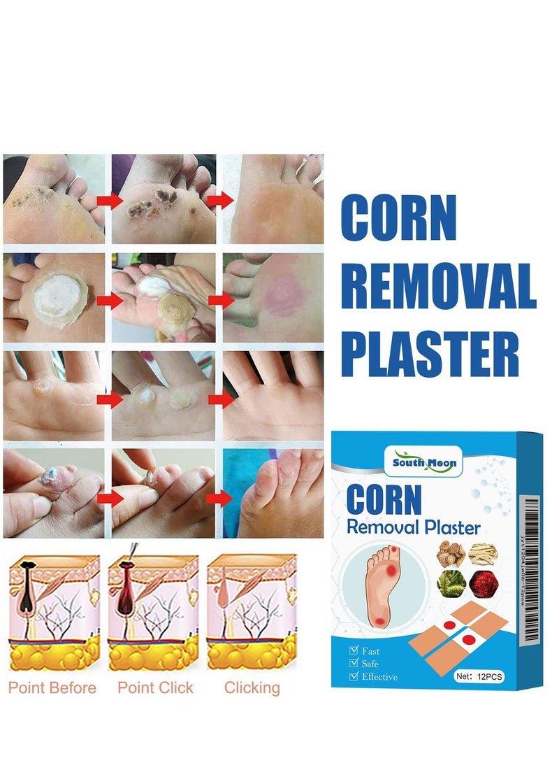 SOUTH MOON Self-Adhesive Corn Removers for Feet, 12PCS Corn Remover Breathable Callus Cushions Plants Composed Corn Pads Foot Care Callus Feet Remover Patch  - Image 5