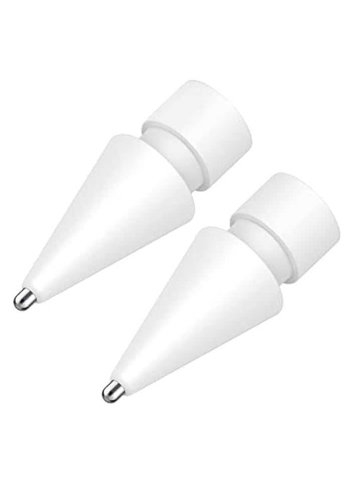 PROMASS Replacement Tips for Apple Pencil, 2 Pack Compatible with Apple Pencil 2nd Gen and 1st Gen, No Wear Out Fine Point Precise Control Pen Like Nibs for Apple Pencil (White 1.3mm) - Image 1