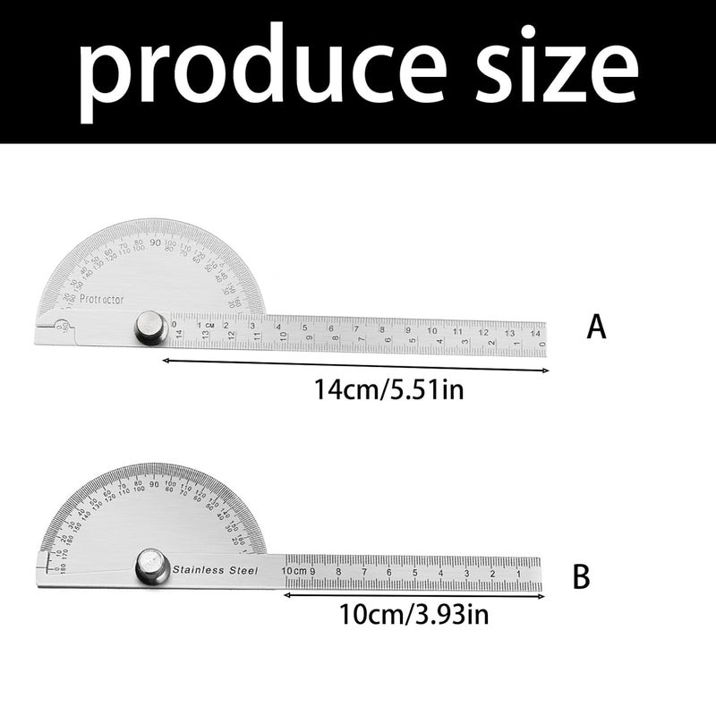 10 سم من الفولاذ المقاوم للصدأ 180 درجة منقلة مقياس مزدوج أداة قياس الزاوية - Image 4
