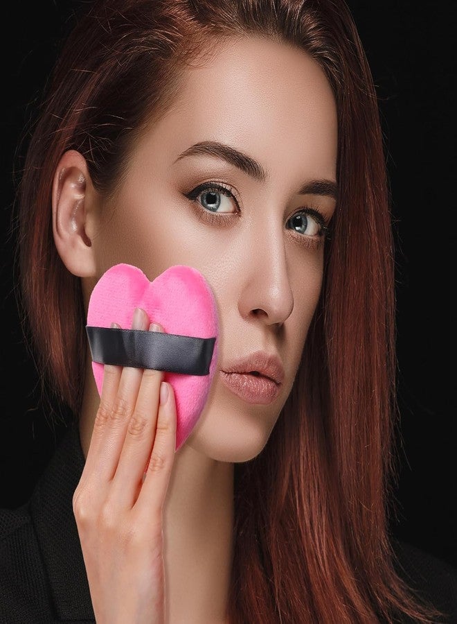Ruby Face Rubyface Heart Shape Makeup Sponge Puff - Round and Triangle Design for Cream, Blush, and Foundation Application - Multicolored Beauty Blender Puff 4Pcs - Image 3