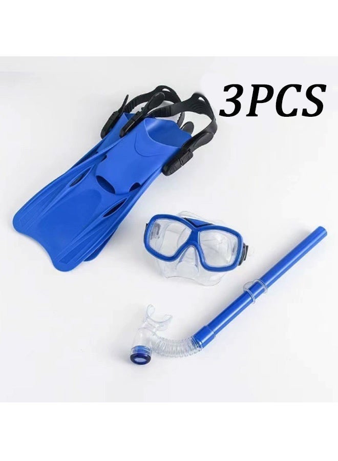 Unewshi 3PCS, Swimming fins set, children's professional training snorkeling equipment, Snorkel Gear with Panoramic View Diving Mask Anti-Fog Anti-Leak,Dry Top Snorkel,Fins and  for Swimming,Snorkeling and Diving[S] - Image 3