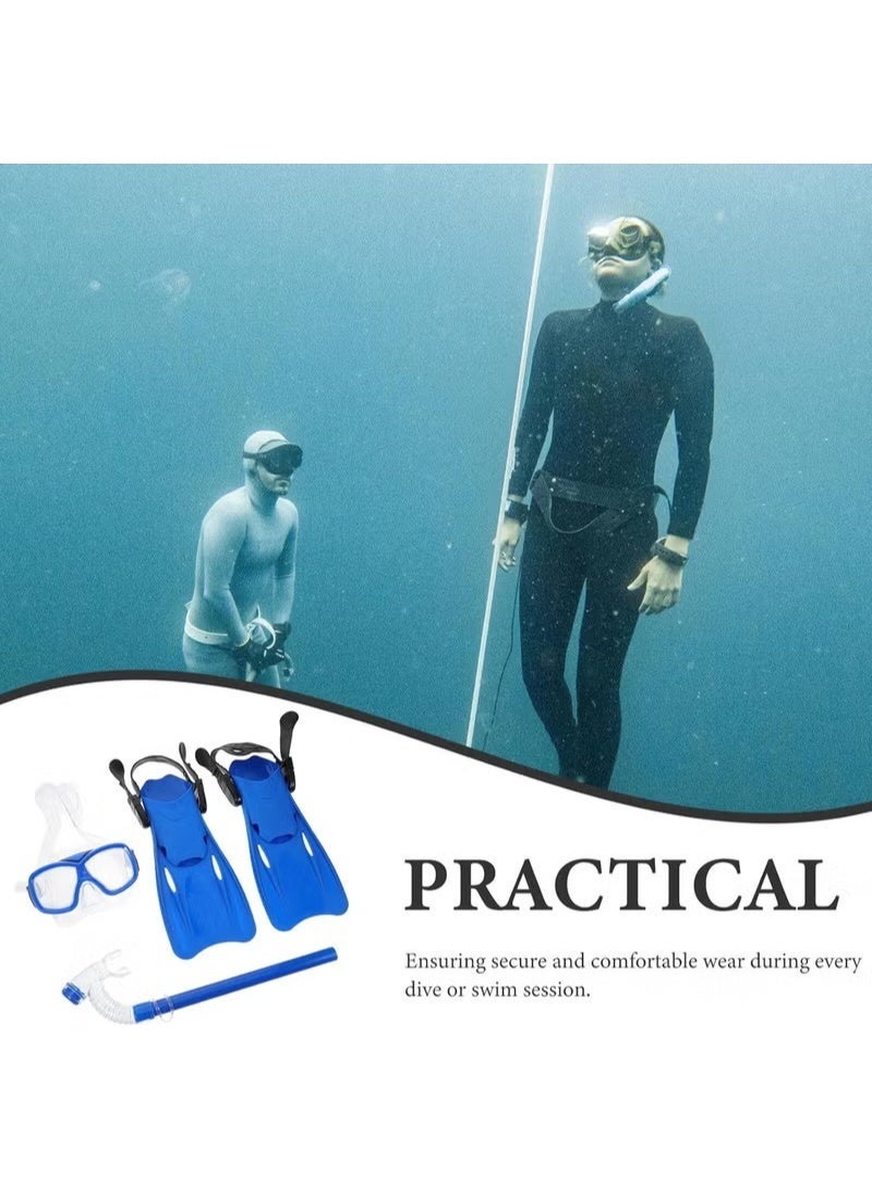 Unewshi 3PCS, Swimming fins set, children's professional training snorkeling equipment, Snorkel Gear with Panoramic View Diving Mask Anti-Fog Anti-Leak,Dry Top Snorkel,Fins and  for Swimming,Snorkeling and Diving[S] - Image 5