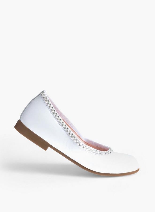 Pablosky Girls Pearl Embellished Ballerina Shoes - Image 2