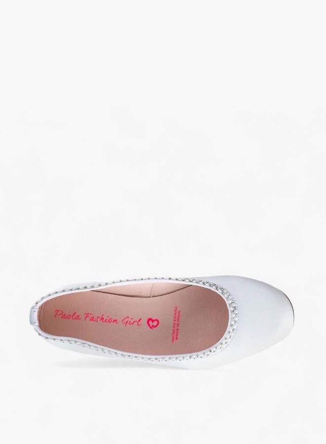 Pablosky Girls Pearl Embellished Ballerina Shoes - Image 4