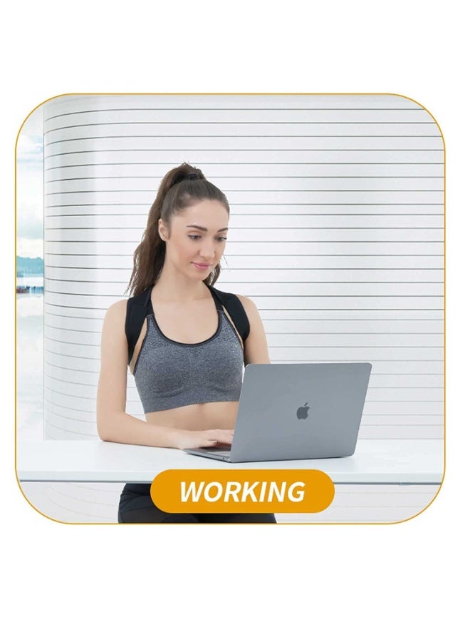 مصحح القامة للنساء والرجال، دعامة ظهر عليا قابلة للتعديل، داعم ظهر قابل للتنفس لتقويم العمود الفقري، يوفر تخفيف الألم من أسفل الظهر، الرقبة، الكتف وعظم الترقوة - Image 4