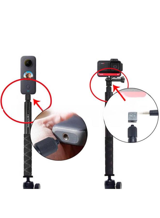 دعامة دراجة نارية لكاميرا Insta360one R X2 البانورامية غير مرئية عصا سيلفي الشخص الثالث - اللون: SM01-U + محول عموم/إمالة من سبائك الألومنيوم - Image 3