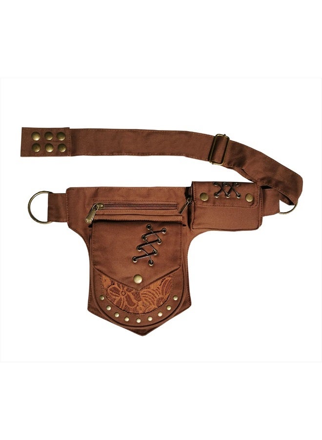 Larswon Renaissance Bag Leg Bag for Women Renaissance Belt Festival Bag Hip Bags for Women Thigh Bag Coffee - Image 1