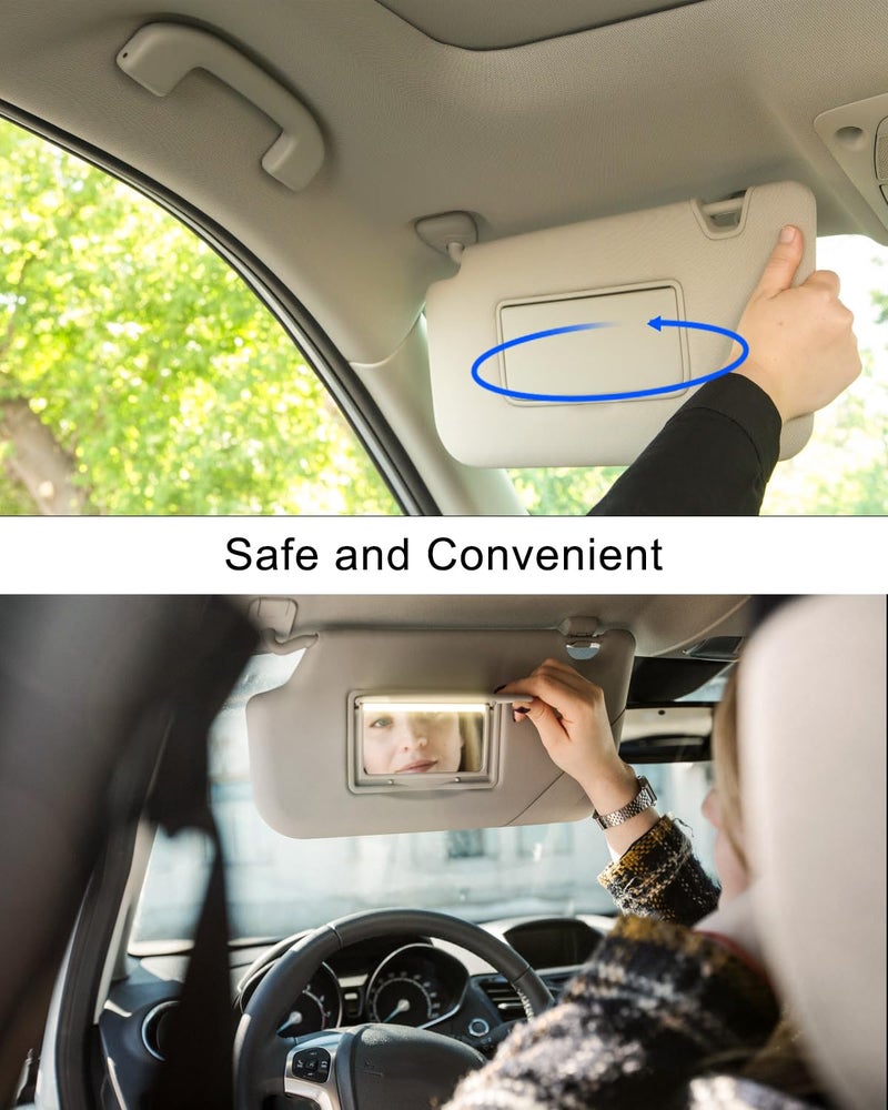 ULZOZN Left Driver Side Sun Visor with Light Fit for Nissan Maxima 2016-2022 Replace 96401-9DE0A, Front Left Sun Protection Shade, Beige - Image 3