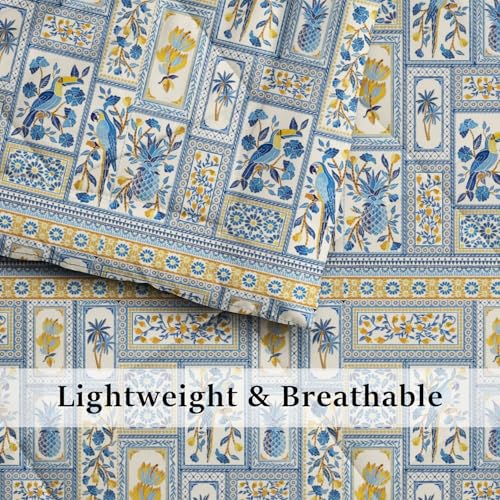 VAS COLLECTIONS 220 GSM Microfiber Reversible AC Comforter |Quit | Blanket | Duvets for King Size Double Bed 180Tc (230X250 cm, Tealish Blue and Yellow) - Image 4