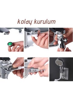 Rennway رأس دش قابل للتعديل والحركة 2 في 1 مع حنفية مطبخ وحمام وبلاط حلزوني  - Image 2