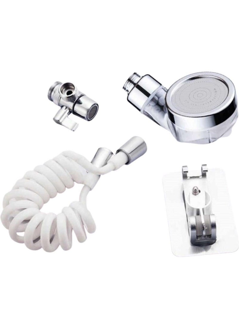 Rennway 2 In 1 Adjustable Movable Bathroom Kitchen Sink Faucet Shower Head with Spiral Hose  - Image 5