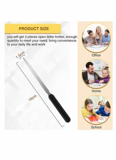 KASTWAVE Letter Opener, 3 Pack Office Letter Opener Stainless Steel Hand Envelope Slitter Lightweight Open Letter Knife Humanized Grip Handle Staple Removal Tool Mail Opener for School Office Home  - Image 3