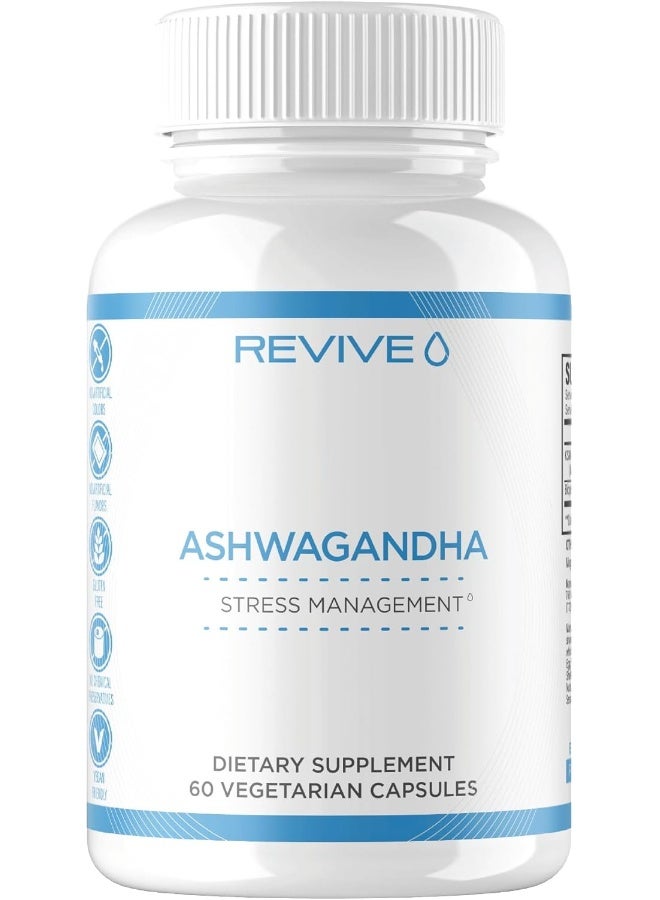 ريفايف إم دي أشواغاندا - يدعم إدارة التوتر والطاقة والتعافي - 60 كبسولة نباتية - Image 1