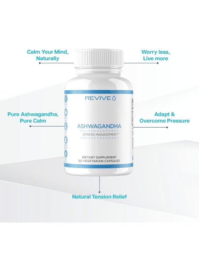 ريفايف إم دي أشواغاندا - يدعم إدارة التوتر والطاقة والتعافي - 60 كبسولة نباتية - Image 5
