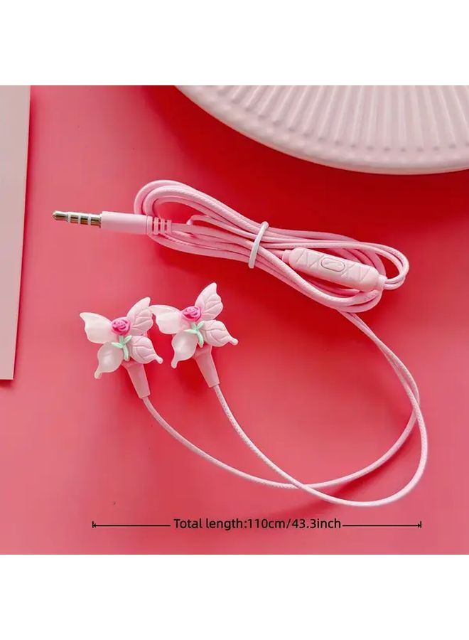 Purple Butterfly Wired Headphones With Microphone Noise Cancelling Plug And Play - Image 5