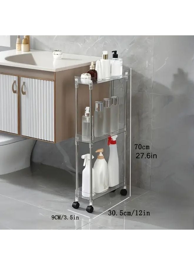 Three Tier Transparent Acrylic Storage Shelf Space Saving Organizer - Image 2